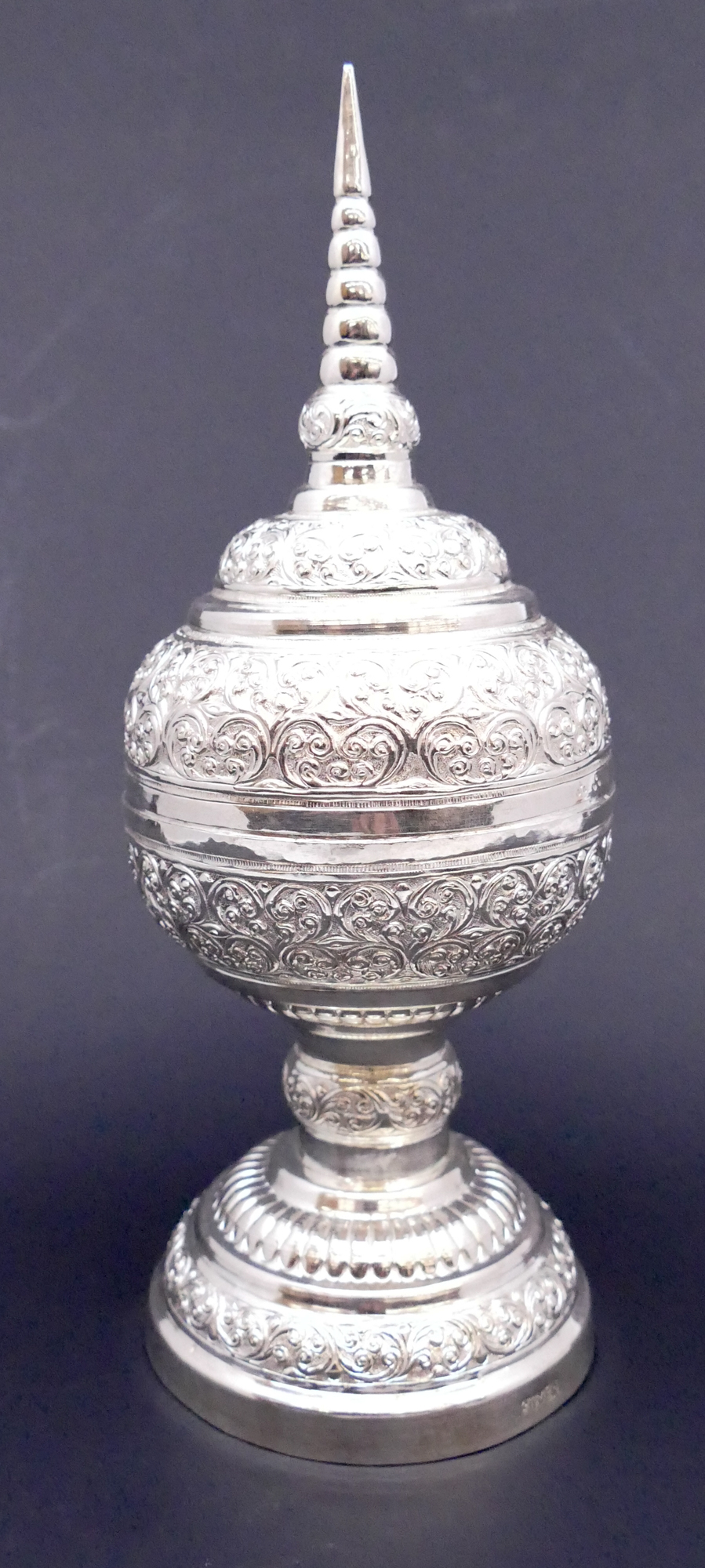 Appraisal: Thai Repousse Silver Covered Vessel- ''- g