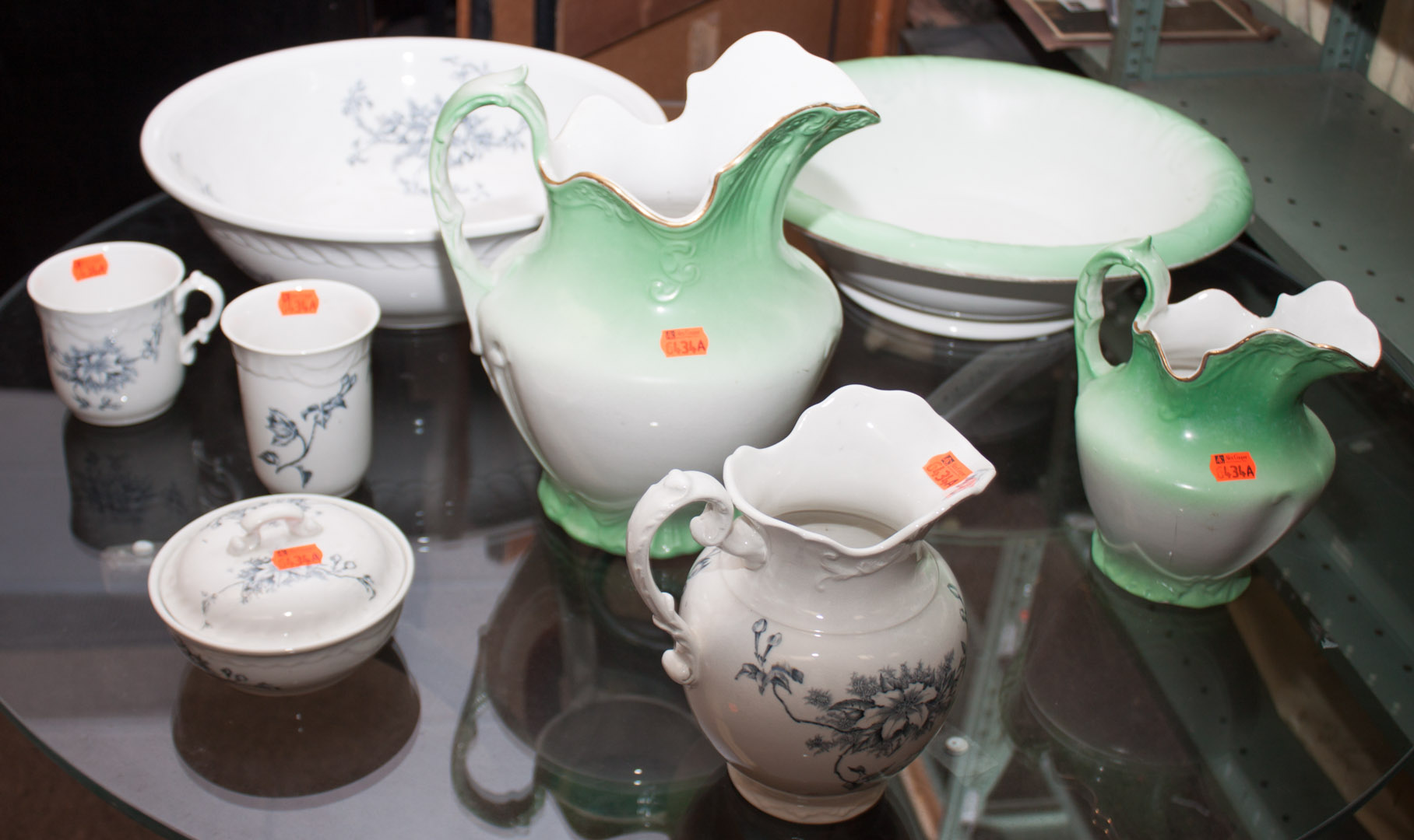 Appraisal: a Group of assorted porcelain items including wash basins pitchers