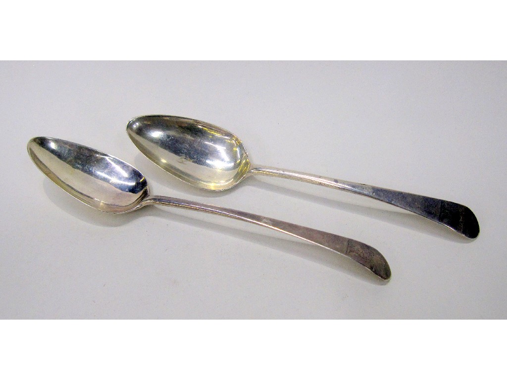 Appraisal: Pair of antique silver tablespoons rubbed marks