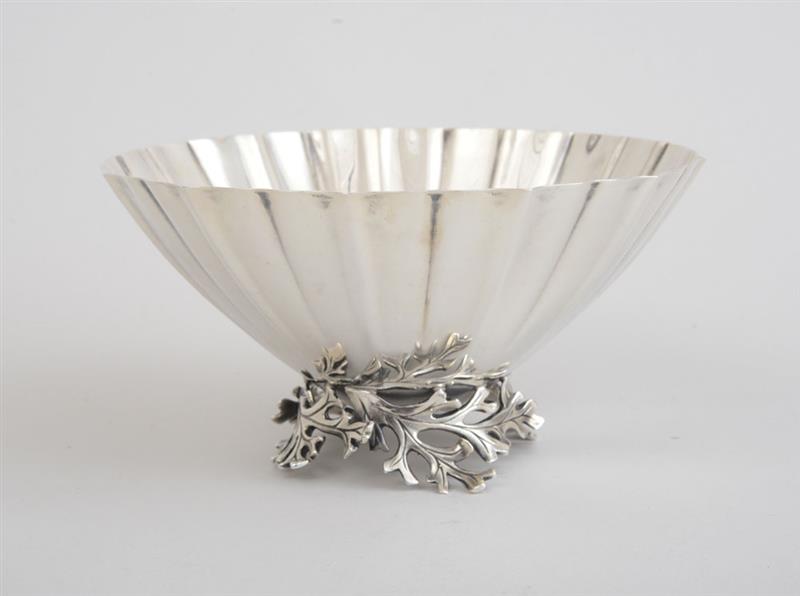 Appraisal: TIFFANY CO SILVER FLUTED BOWL The tapered bowl on pierced