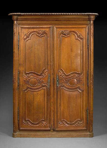 Appraisal: A R gence carved oak armoire first half th century