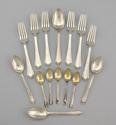 Appraisal: A Collection of Sterling Silver Spoons and Forks in Plymouth