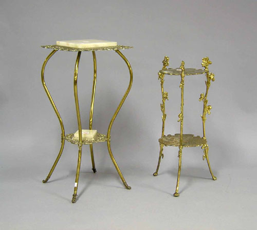 Appraisal: Two gilt metal stands h and h Provenance The Estate