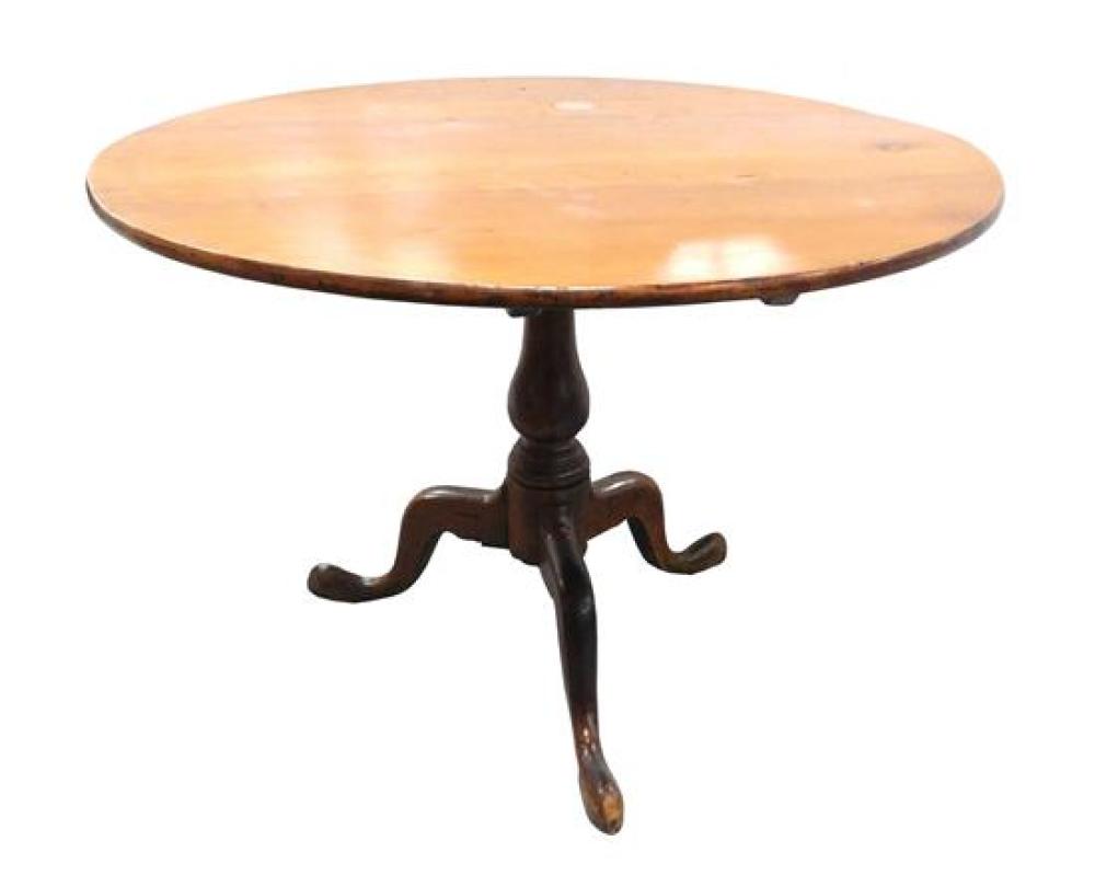 Appraisal: Queen Anne tilt top table American late th C cherry