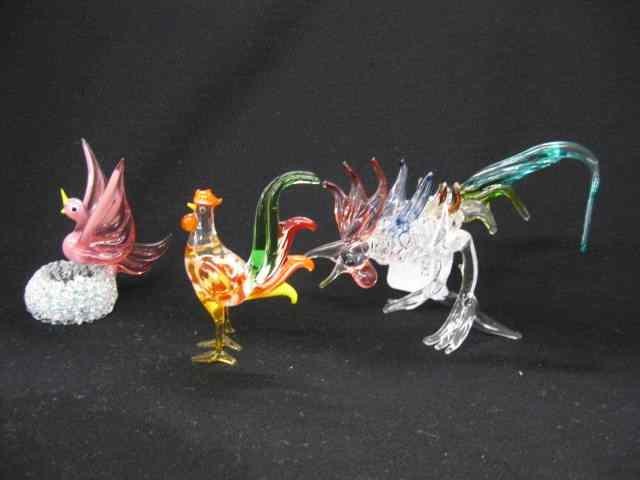 Appraisal: Handblown Crystal Birds largest - '' x '' all excellent