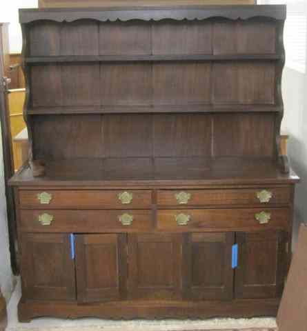 Appraisal: GEORGE III STYLE MAHOGANY WELSH DRESSER English th century of