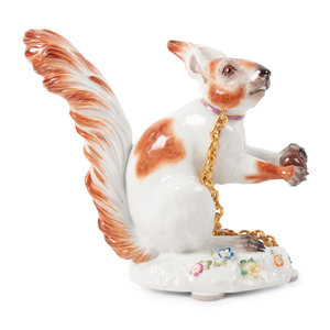 Appraisal: A Meissen Porcelain Squirrel th Century with a gilt porcelain