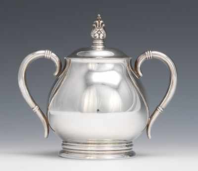 Appraisal: A Sterling Silver Covered Sugar Bowl in Royal Danish Pattern