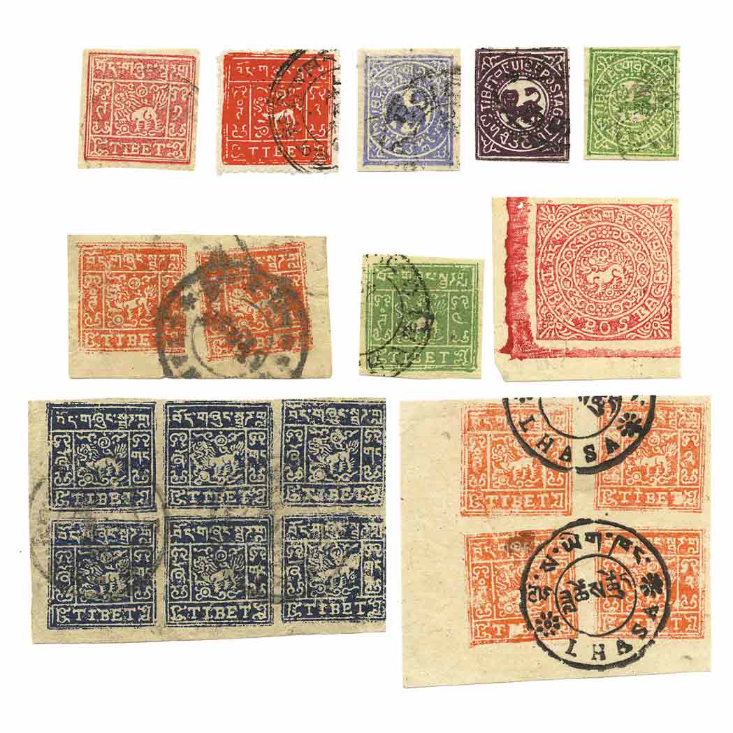 Appraisal: Tibet to Collection Selection of more than seventy stamps with