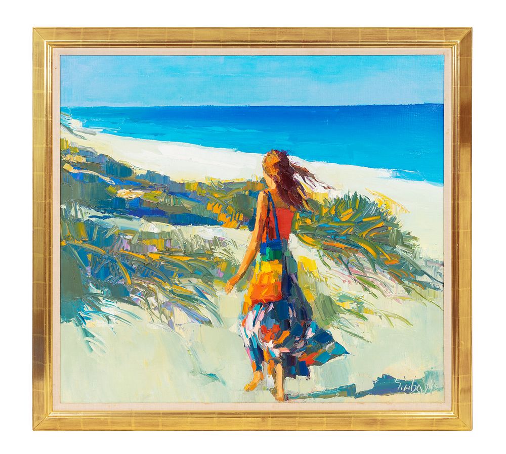 Appraisal: Nicola Simbari Italian - Woman at the Beach Nicola Simbari