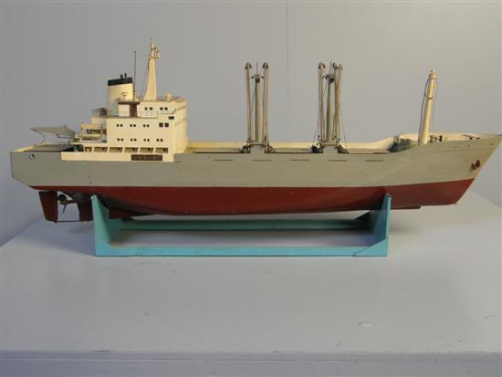 Appraisal: Model of an unnamed cargo ship Fitted with a motor