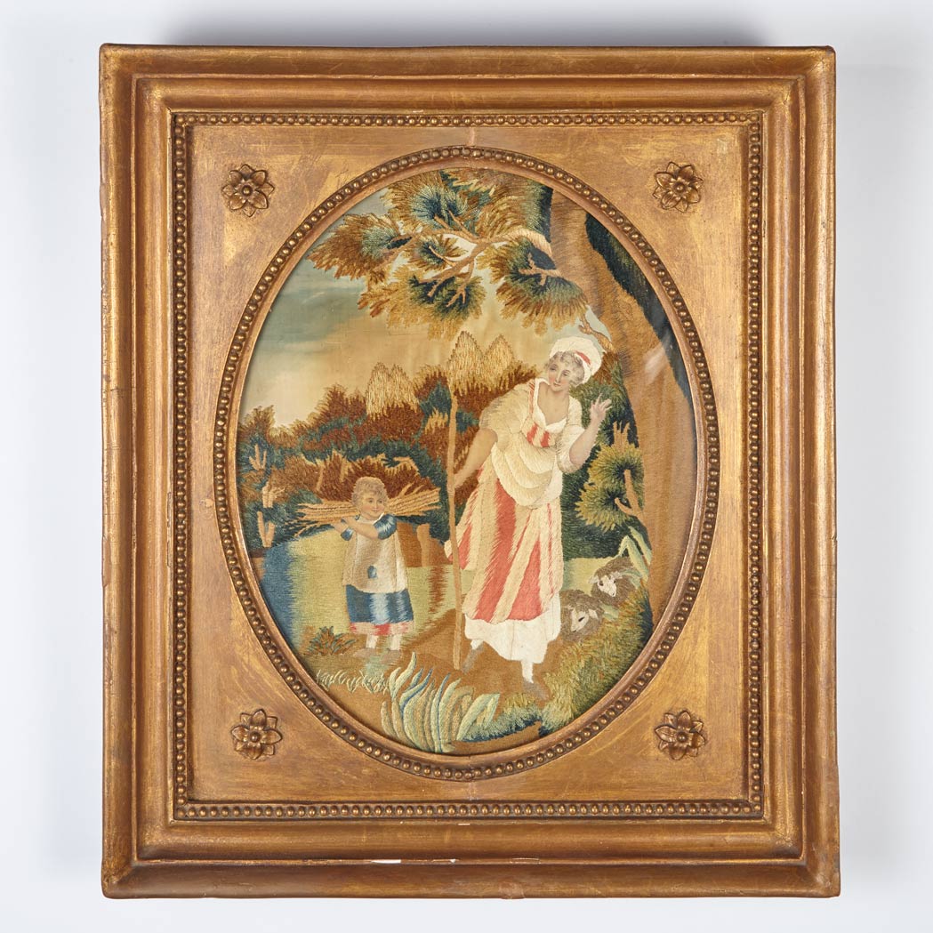 Appraisal: Regency Silk Embroidered Picture First quarter of the th century