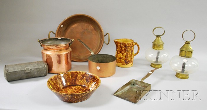 Appraisal: Nine Assorted Metal and Ceramic Kitchen and Hearth Items a