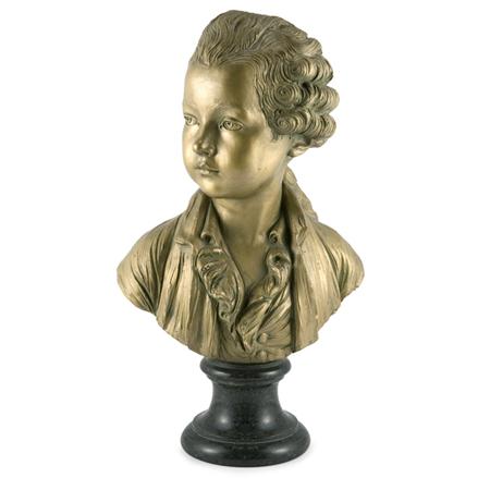 Appraisal: Gold Painted Ceramic Bust of a Boy Estimate -