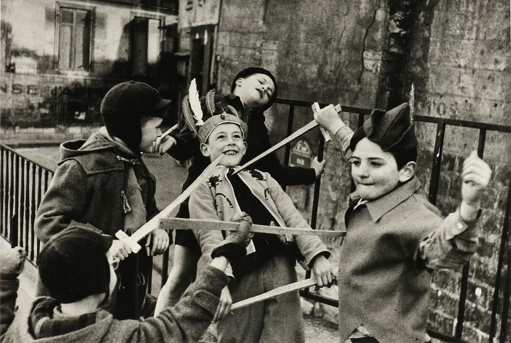 Appraisal: DOUARD BOUBAT French - A PHOTOGRAPH Children with Swords DOUARD