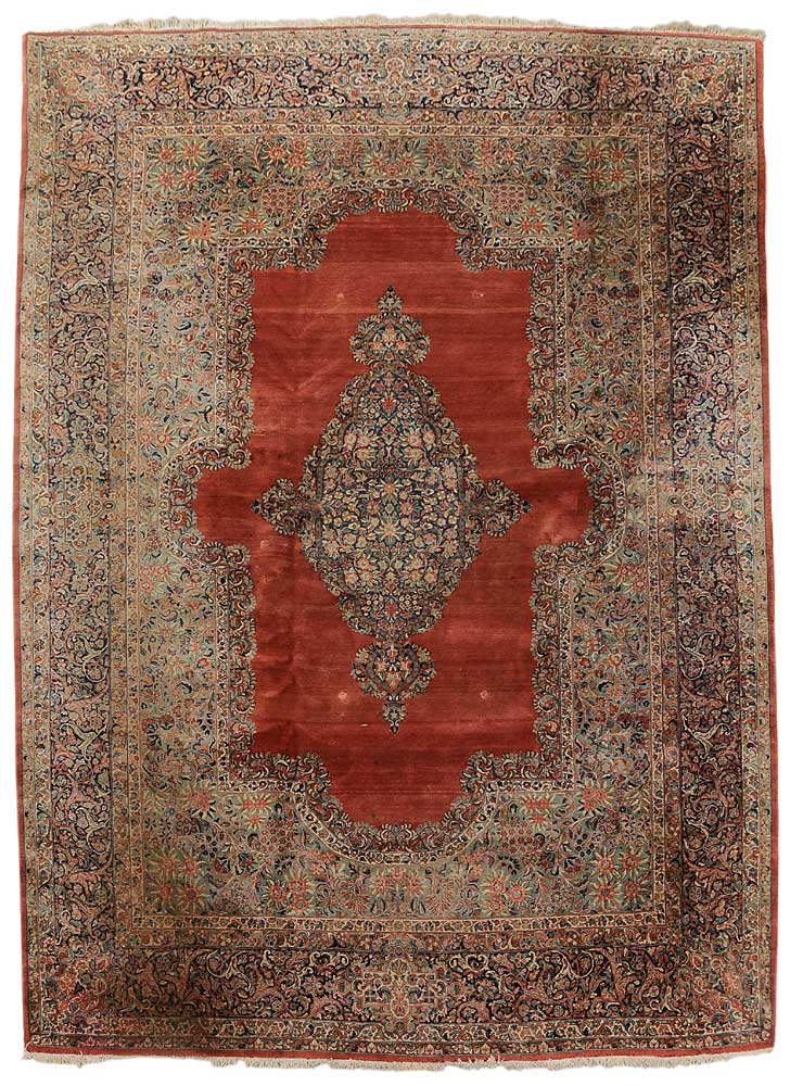 Appraisal: Fine Kashan Carpet Persian early th century elaborate central medallion