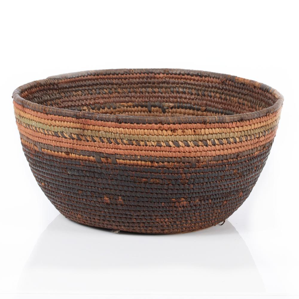 Appraisal: NATIVE AMERICAN INDIAN POLYCHROME COIL BASKET BOWL H X DIAM