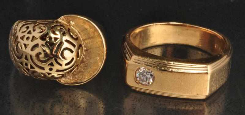 Appraisal: Lot of K Y Gold Rings Description Includes one with