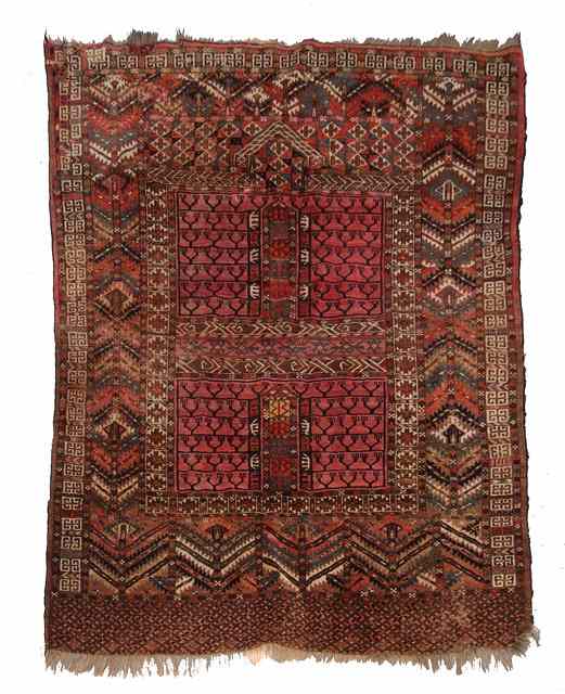 Appraisal: A TEKKE TURKOMAN ENGSI decorated with a central pattern of