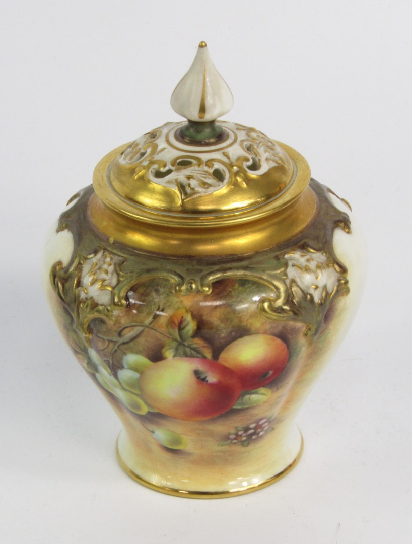 Appraisal: A Royal Worcester blush porcelain pot pourri vase and cover