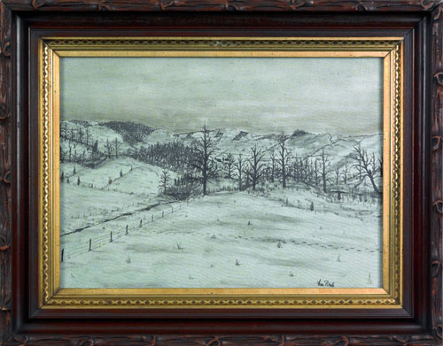 Appraisal: William Rank American - oil on canvas winter landscape titled