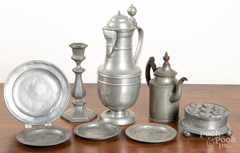 Appraisal: Group of Continental pewter Group of Continental pewter th th