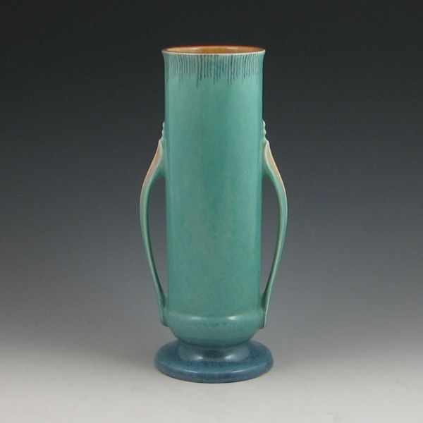 Appraisal: Roseville Orian - '' vase in turquoise Marked in red