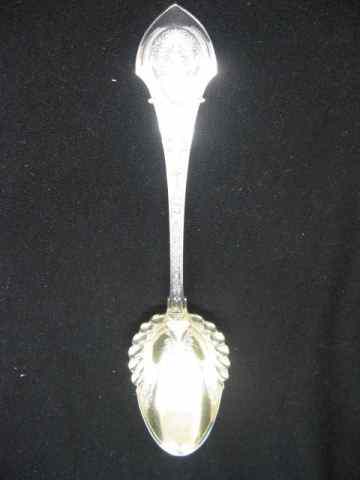 Appraisal: Wood Hughes Sterling Silver Berry Spoon fine bright cut gold