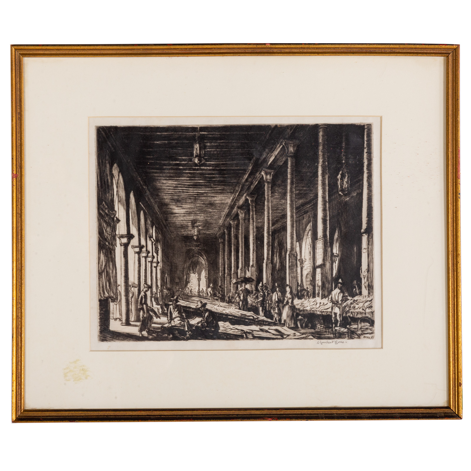 Appraisal: DAVID MUIRHEAD BONE FISH MARKET NO VENICE ETCHING British -