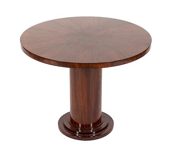 Appraisal: An Art Deco Style Rosewood Veneered Side Table Height x