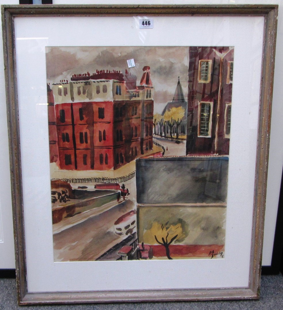 Appraisal: Rowland Suddaby - Town scene watercolour and pencil signed and