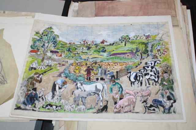 Appraisal: Pamela M Spencer - A large folio of drawings to