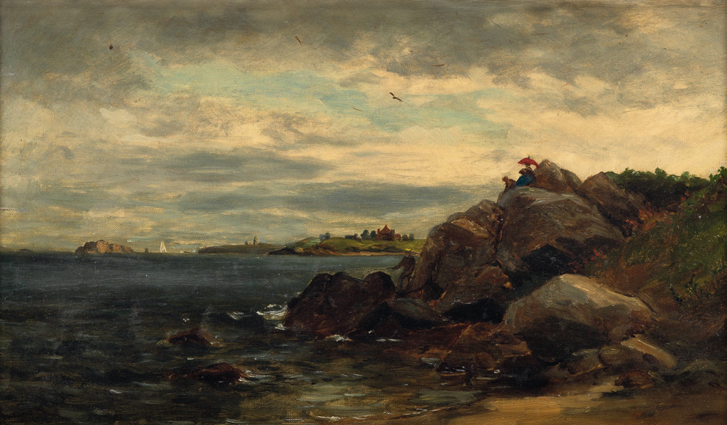 Appraisal: EDWARD M BANNISTER - Untitled Rhode Island Coastal Scene Oil