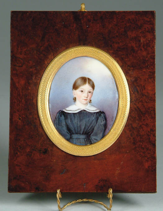 Appraisal: MINIATURE ON PORCELAIN OF A YOUNG GIRL Signed on front