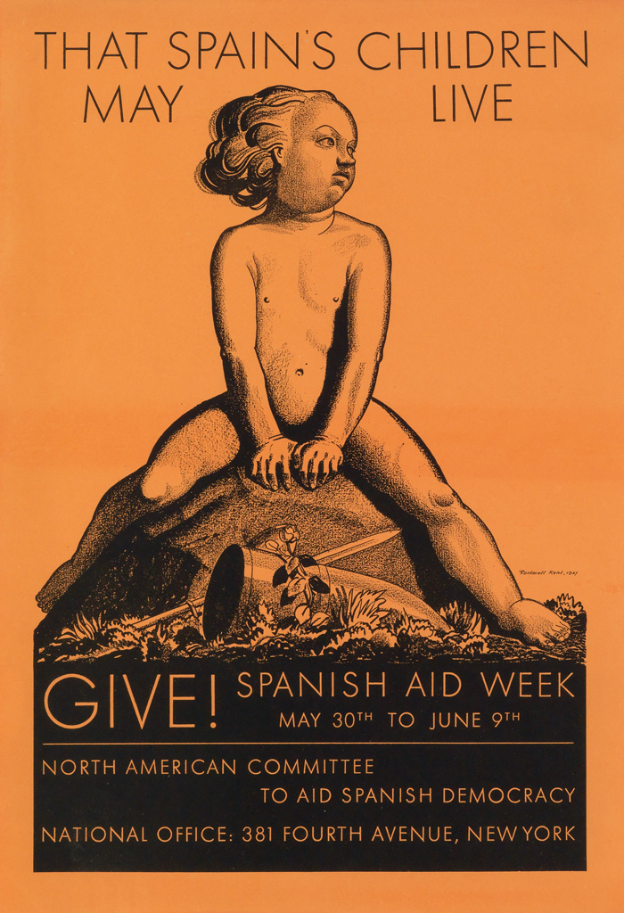 Appraisal: ROCKWELL KENT - THAT SPAIN'S CHILDREN MAY LIVE x inches