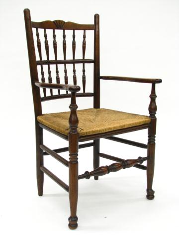 Appraisal: Set of Six Country French Spindle Back Chairs with rush