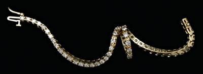 Appraisal: Diamond tennis bracelet round brilliant-cut diamonds estimated total weight cts