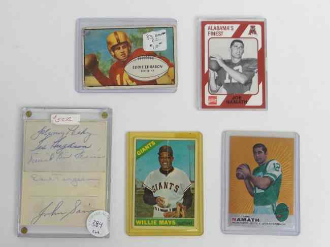 Appraisal: Misc lot sports cards including Willie Mays Joe Namath Eddie