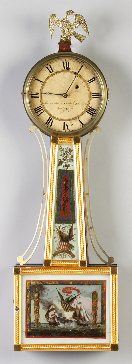 Appraisal: Curtis Dunning New England Gilt Front Banjo Clock Original signed