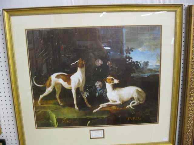 Appraisal: Print of Greyhounds ''Misse Et Turly''after Jean-Baptiste Oudry '' x