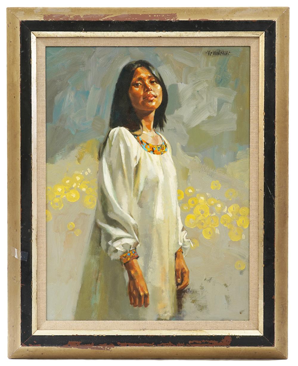 Appraisal: WILLIAM WHITAKER 'INDIAN STUDENT' OIL PAINTINGWilliam Whitaker U S -