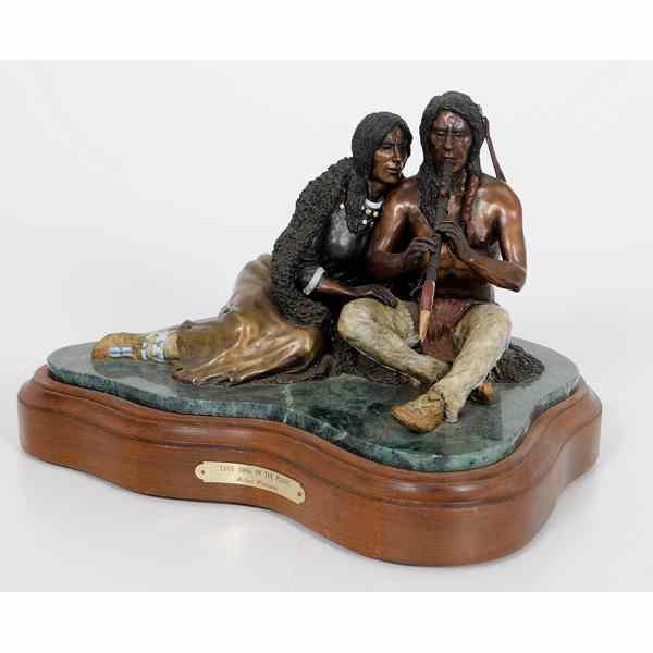 Appraisal: Michael Westergard Bronze Love Song of the Plains Polychrome painted