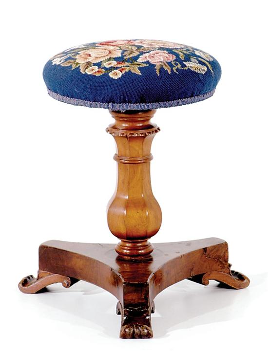 Appraisal: Classical style piano stool late th century round upholstered seat