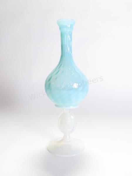 Appraisal: H C Fry Opalescent Cameo Medallion Vase beautiful blue vase