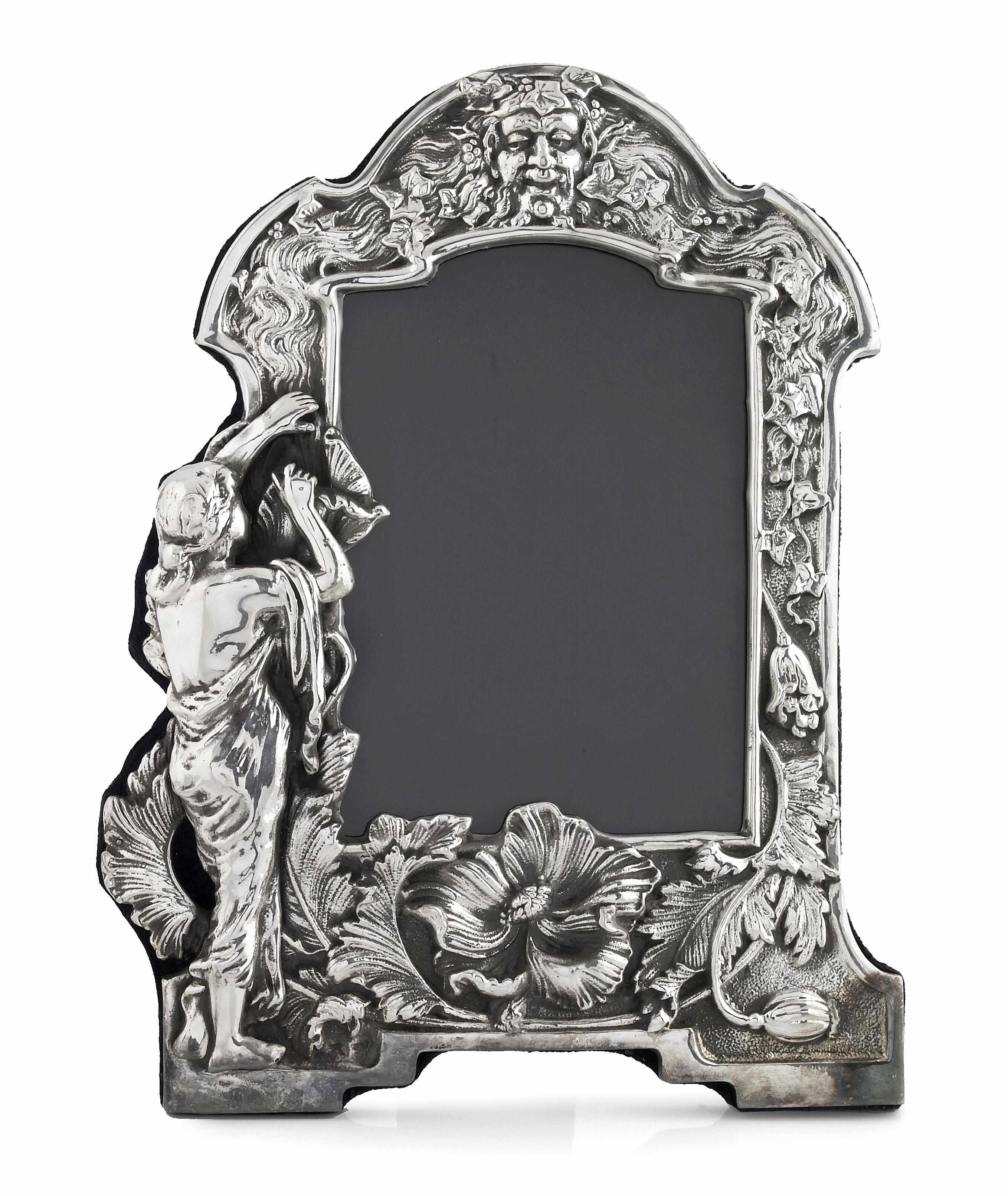 Appraisal: A sterling faced art nouveau style figural photo frame RC