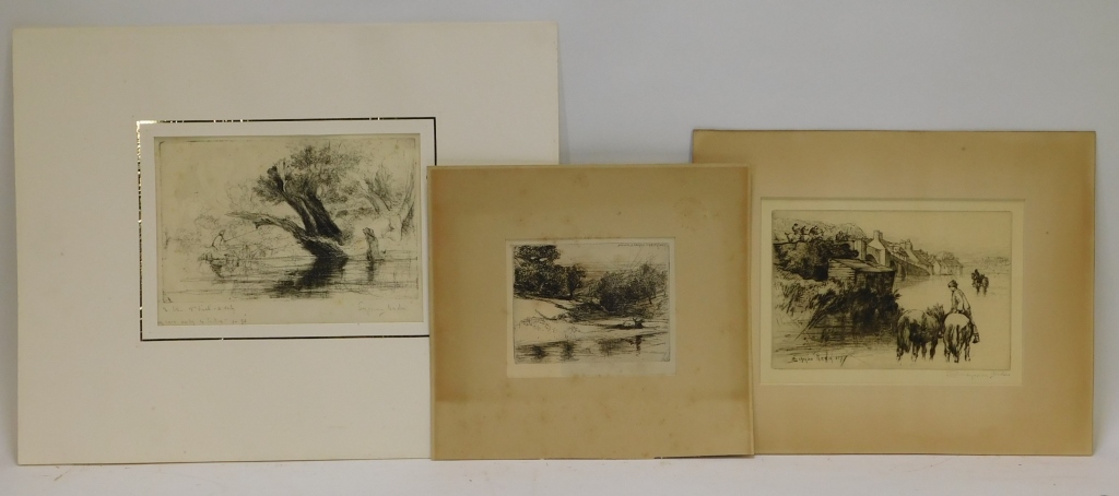 Appraisal: PC FRANCIS SEYMOUR HADEN RIVER LANDSCAPE ETCHINGS United Kingdom -