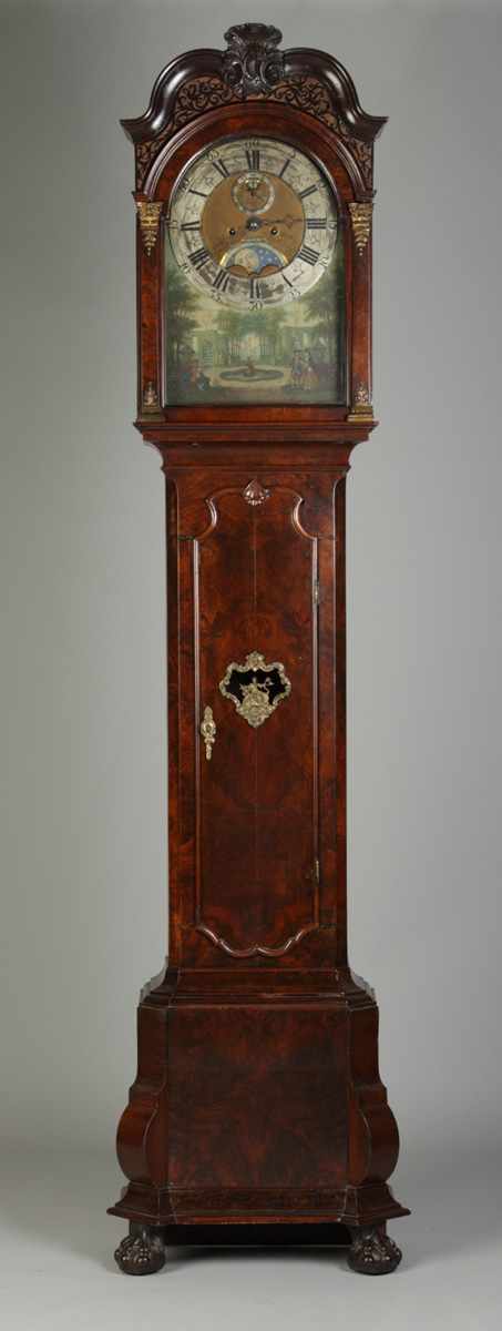 Appraisal: Jan Breukelaar Amsterdam th Cent Tall Case Clock Burl walnut