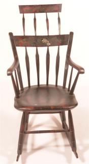 Appraisal: Mid th C Comb Back Rocker Retaining Original Rosewood Paint