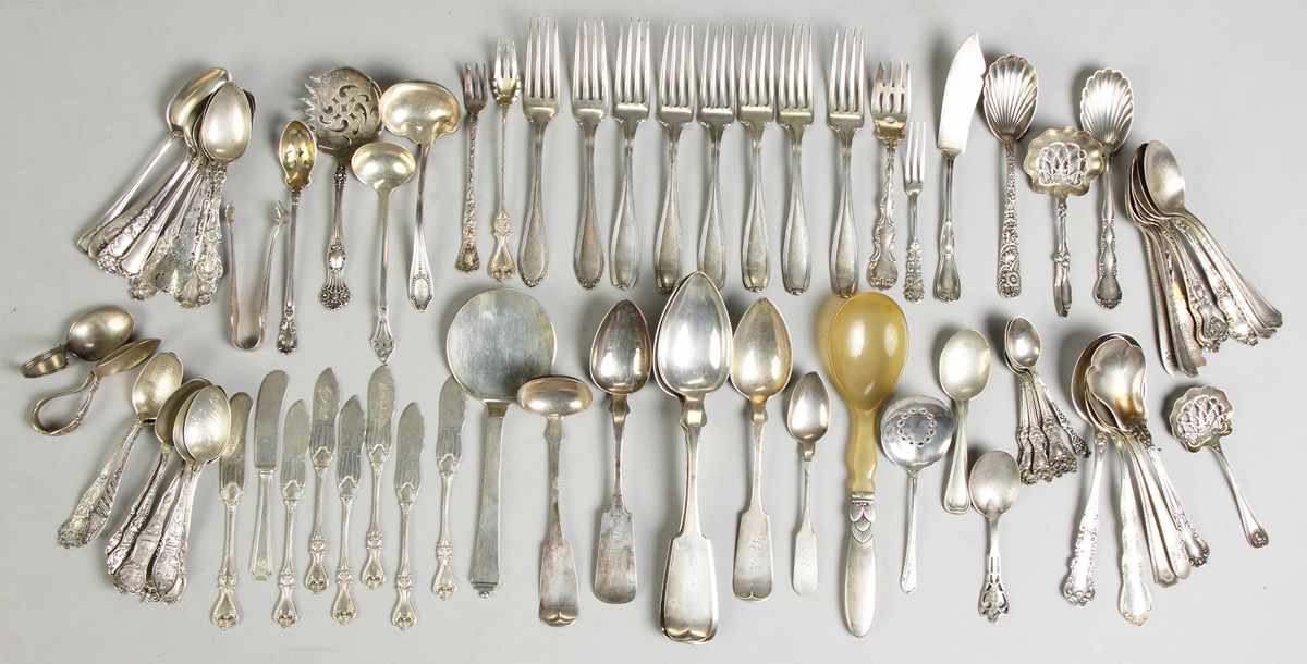 Appraisal: Misc Sterling Flatware Early Coin Silver and Bowls ozt Total