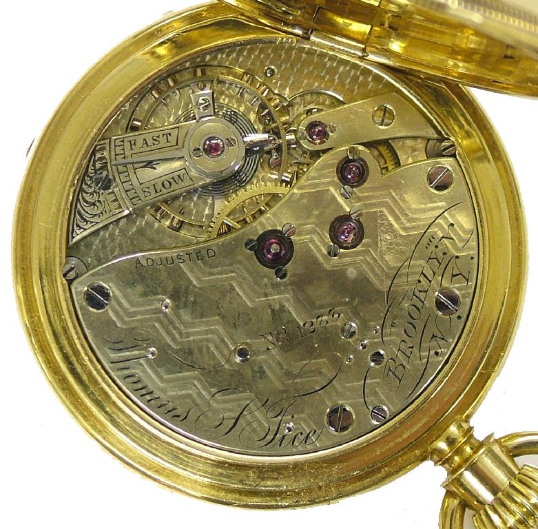 Appraisal: Thomas Tice Brooklyn k lever hunter pocket watch signed jewel